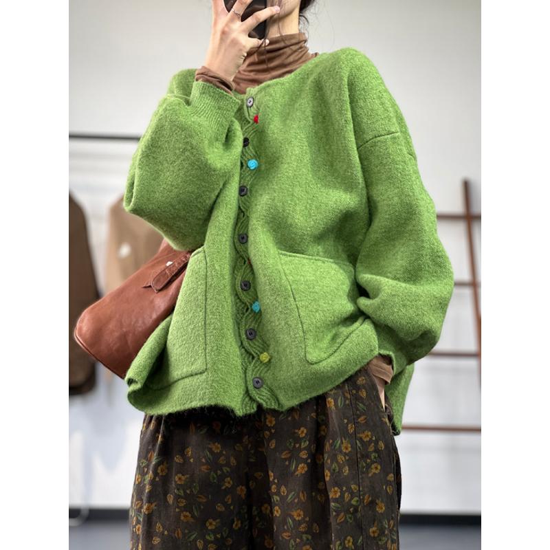 2024 зима, большие размеры, осень, женские однотонные свитера на пуговицах, куртка, вязаная мода, оверсайз, повседневный стиль, свободный кардиган, свитер