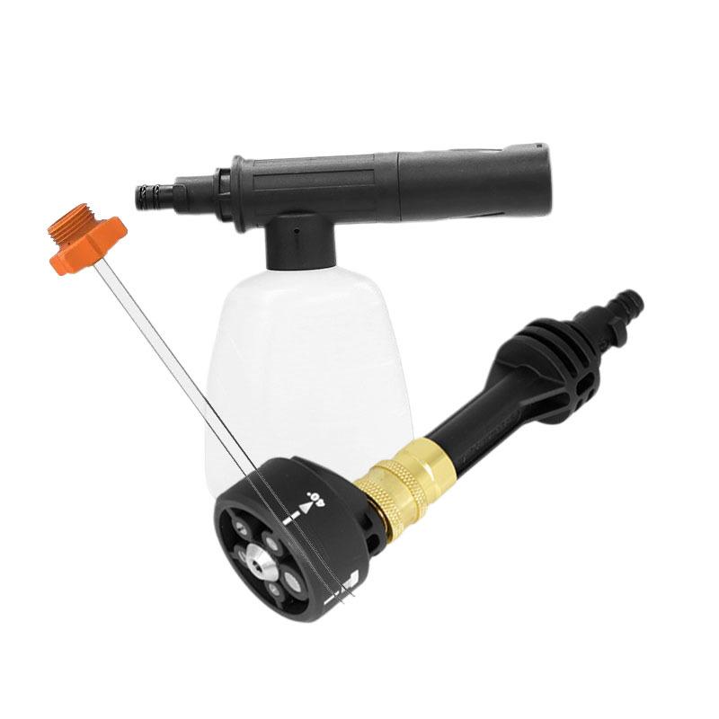 Комплект автомойки Worx WG629/620/630: Насадка, Бутылка для мыла, Длинная и короткая трубки, Угловой адаптер