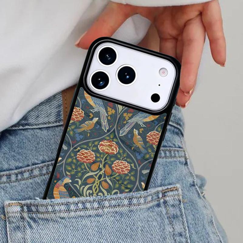 Чехол для телефона William Morris Strawberry Thief для iPhone 17ProMax 12 13 14 15 16e 17 Pro Max Plus Air Cover