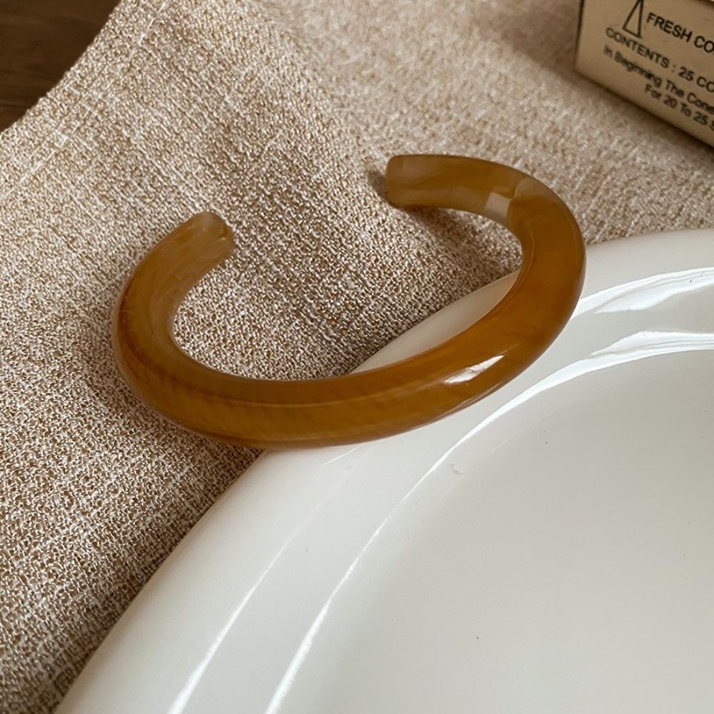 Circular Geometric Opening Bracelet Europe American Style Retro Hand Ring Resin Bangle  Gift