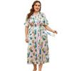 Summer Large Size Nightdress Women's Home Wear Printed Short-sleeved Home Wear