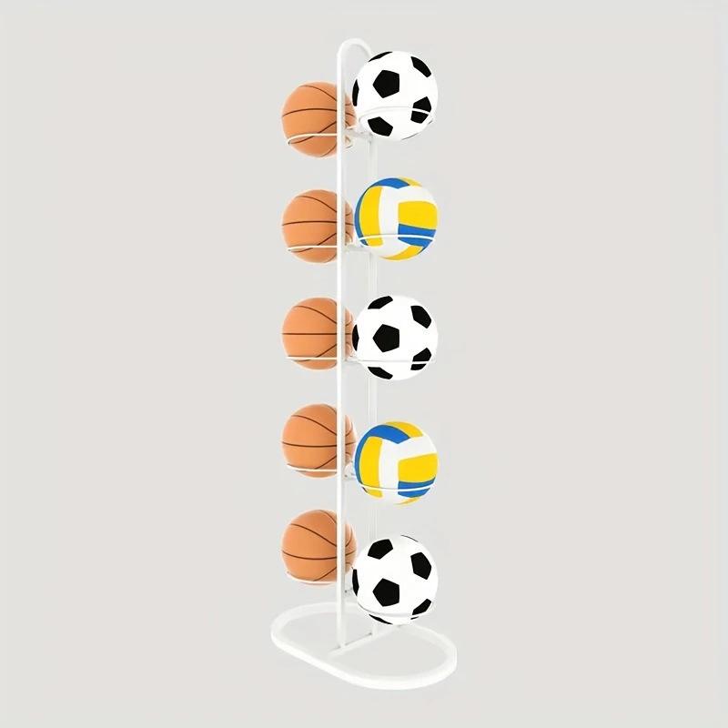 Foldable Floor-Standing Ball Storage Rack for Indoor Sports Equipment