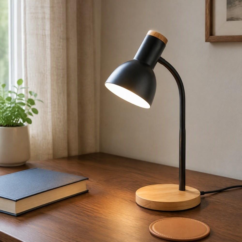 Iron Shade Desk Lamp Flexible Hose Night Light Nordic Reading Lamp  Dormitory