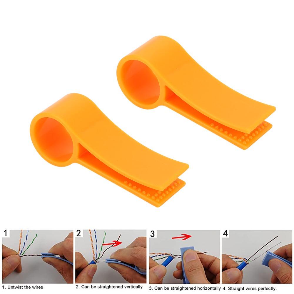 6Pcs Yellow Network Cable Straightener Ethernet Wire Loosener Telephone wire finishing arrangement