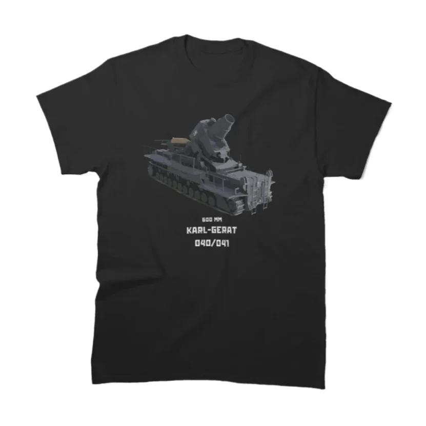 Футболка KarlGerät WWII Немецкий самоходный осадный миномет Новая 100% Хлопок Круглый вырез Летняя Короткий рукав Повседневная Мужская Футболка