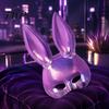 Comfortable Wear Bunny Mask Halloween Mask, Cosplay Rabbit Face with Long Black for Theme Parties Ears, Lightweight Plastic Cushion Masquerade