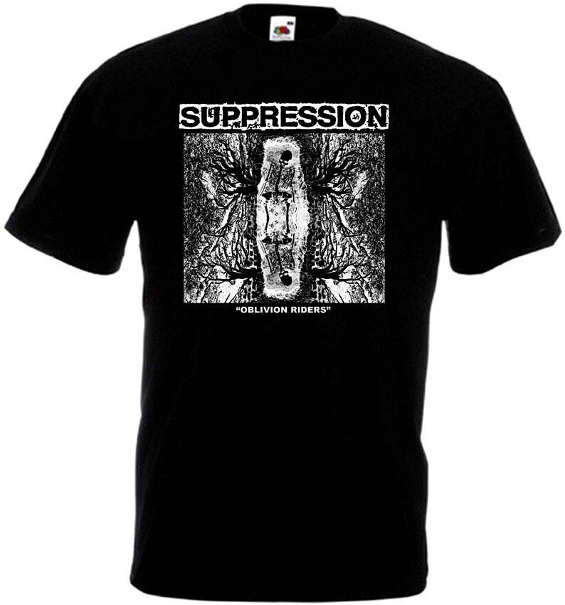 Suppression v2 T-shirt black hardcore punk all sizes S5XL