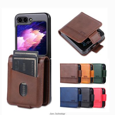 Роскошный магнитный адсорбционный кожаный чехол для Samsung Galaxy Z Flip 6 / Z Flip6 Flip Cover Защитный чехол Fundas Coque