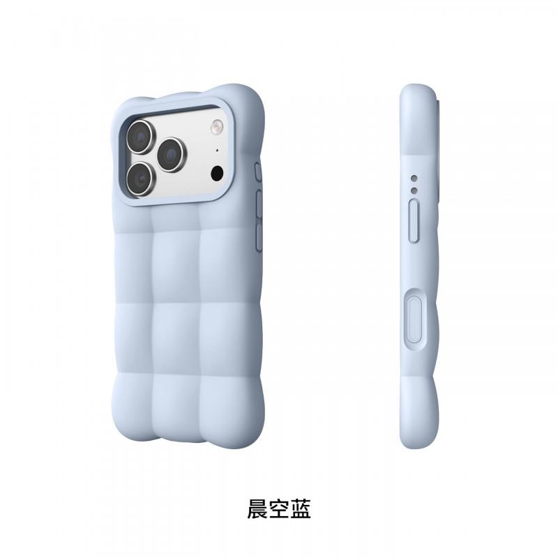 Жидкий силиконовый чехол для телефона IPhone 18 Pro Max 17 с 3D-дизайном в виде облачной сетки, противоударная, мягкая задняя крышка из ТПУ