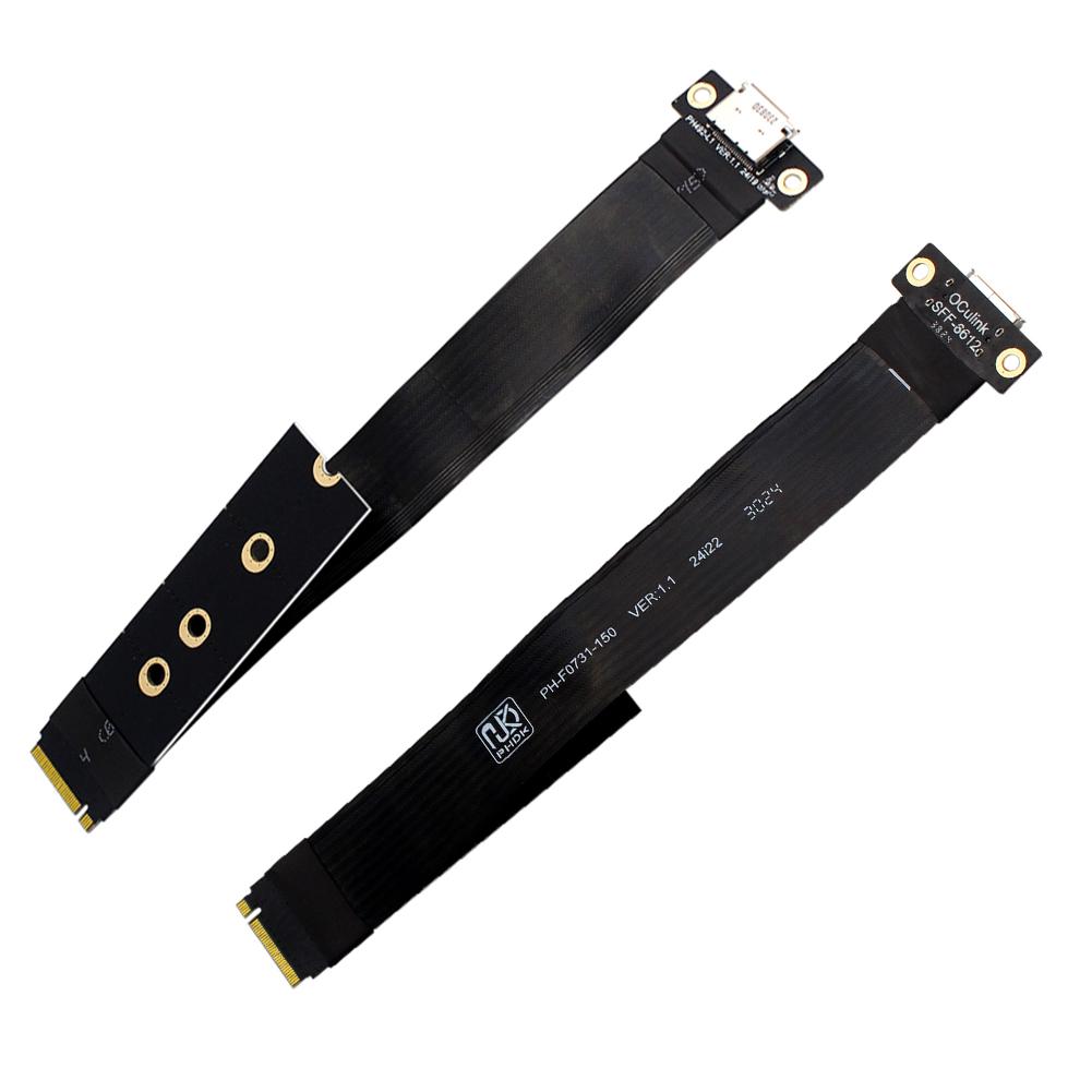 Кабель-адаптер M.2 NVMe на Oculink SFF-8611 SFF-8612 Female Кабель-удлинитель для внешней видеокарты ноутбука