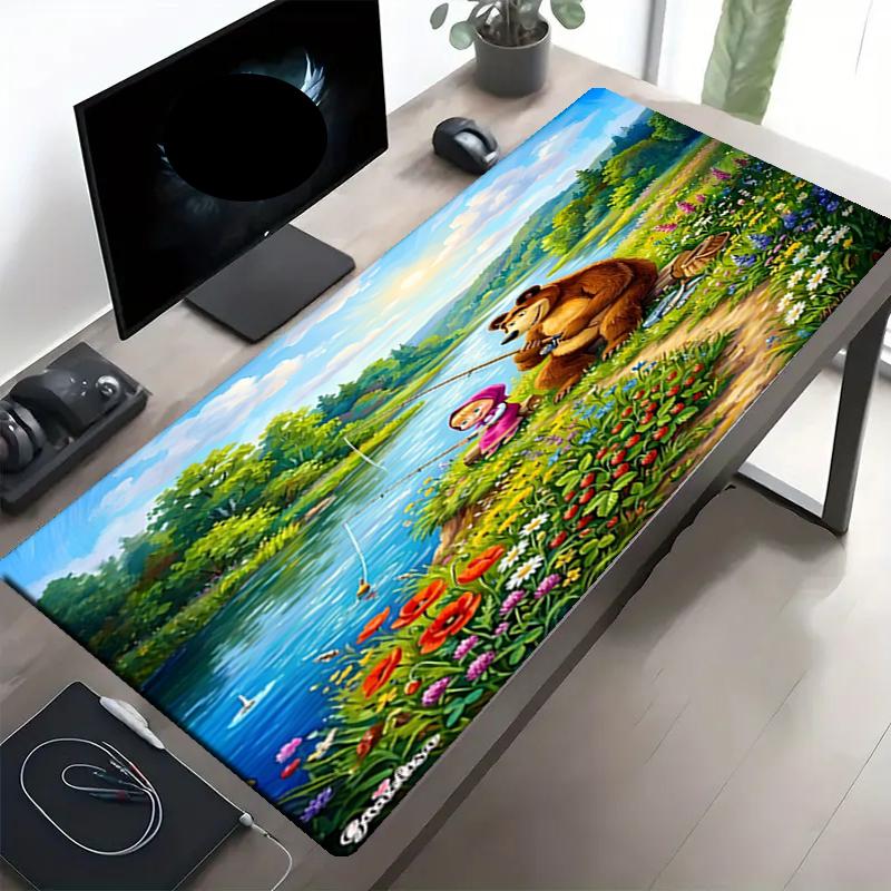 cartoon animation Print Mouse Pad, Anti‑Slip Desktop keyboard Mat, for PC Laptop Gaming Working Daily Use, Cool Festival Surprise Gift