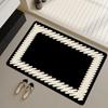 Minimalist Two-Tone Diatomaceous Earth Bathroom Mat Absorbent Quick Dry Non Slip Shower Floor Mat Home Decor