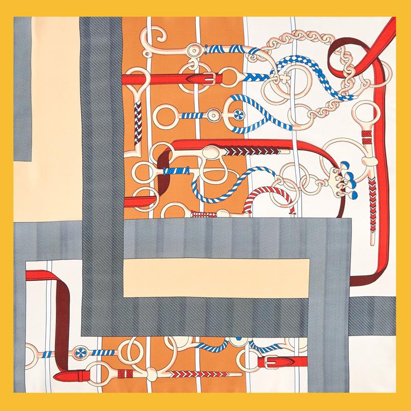 Шелковый шарф женский универсальный винтажный шелковый атласный шарф с принтом Карьерный шарф квадратный шарф шелковый шарф