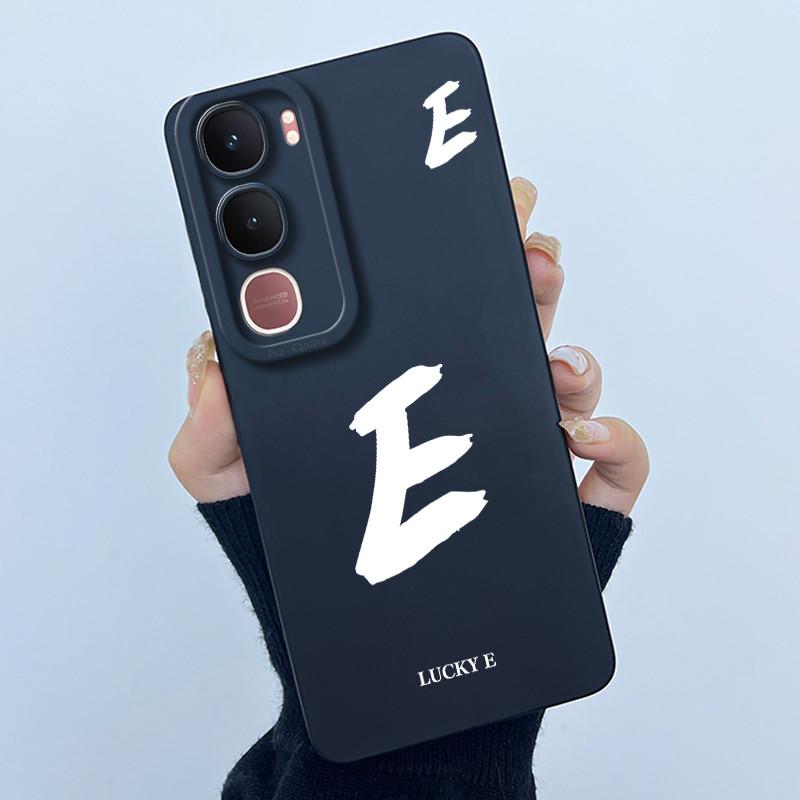 For Vivo Y21d Case Cover Lucky Initial Letter Silicone Soft Matte Phone Bumper for Vivo Y21d Y 21d VivoY21d 4G 5G 2025 Casing