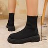 Elastic Boots Women's Flying Knitting Boots Thick-soled Skinny Boots Women's Short Boots