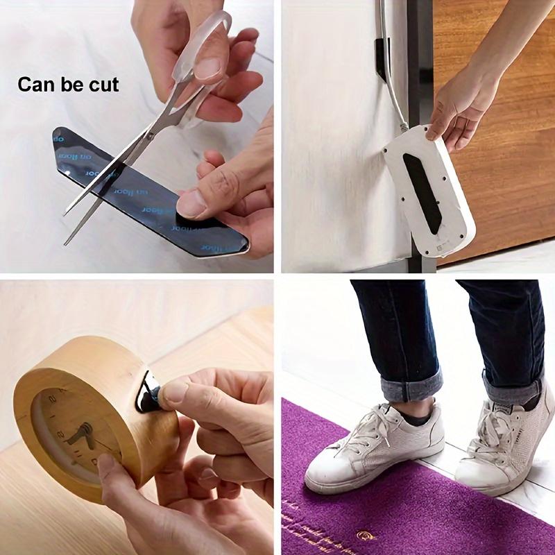 12pcs Traceless Carpet Holder, Reusable PC Material Non-Slip Adhesive Pad, Suitable for Living Room, Bedroom And Indoor Use