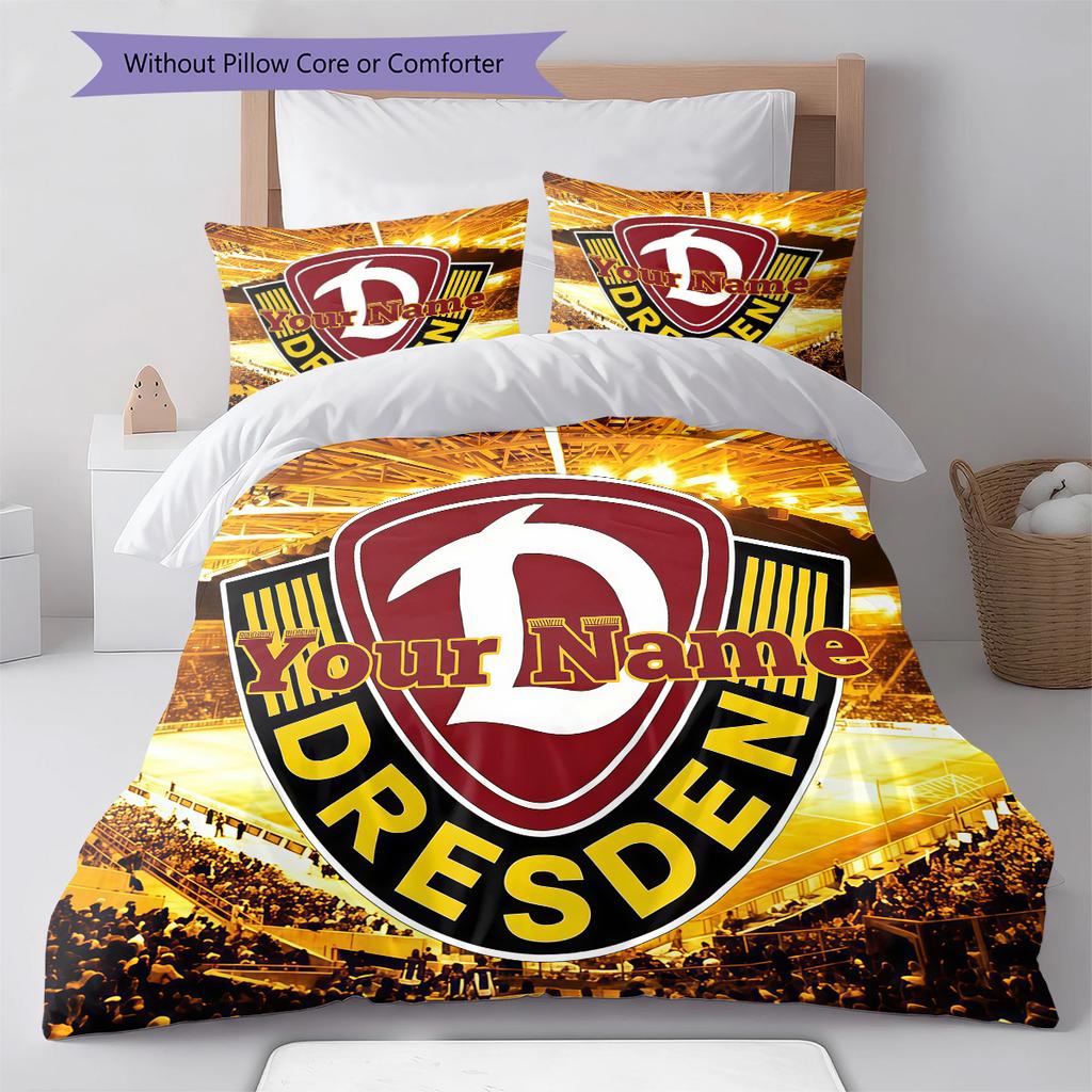 Dynamo Dresden Custom Name Pattern Bedding Quilt Set Quilt Cover Pillowcase Home Birthday Gift(1 * duvet cover + 2 * pillowcase, without core)