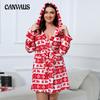 Большие размеры, осенне-зимняя женская ночная рубашка, теплый большой фланелевой толстый халат, рождественское праздничное утреннее платье для оленя
