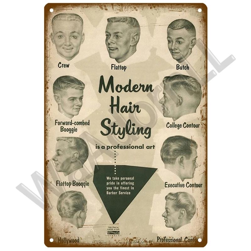 Barber Shop Tin Sign Poster Vintage Wall Posters Metal Sign Decorative Wall Plate Kitchen Plaque Metal Vintage Decor Accessories
