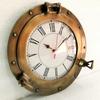 Antique Marine Brass Ship Porthole Analog Clock - 30.48 Cm Nautical Wall Clock