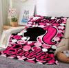 Custom Name Pink Barbie Flannel Blanket Throw Blanket Soft Warm Sofa Bed home Decor Unique Gift