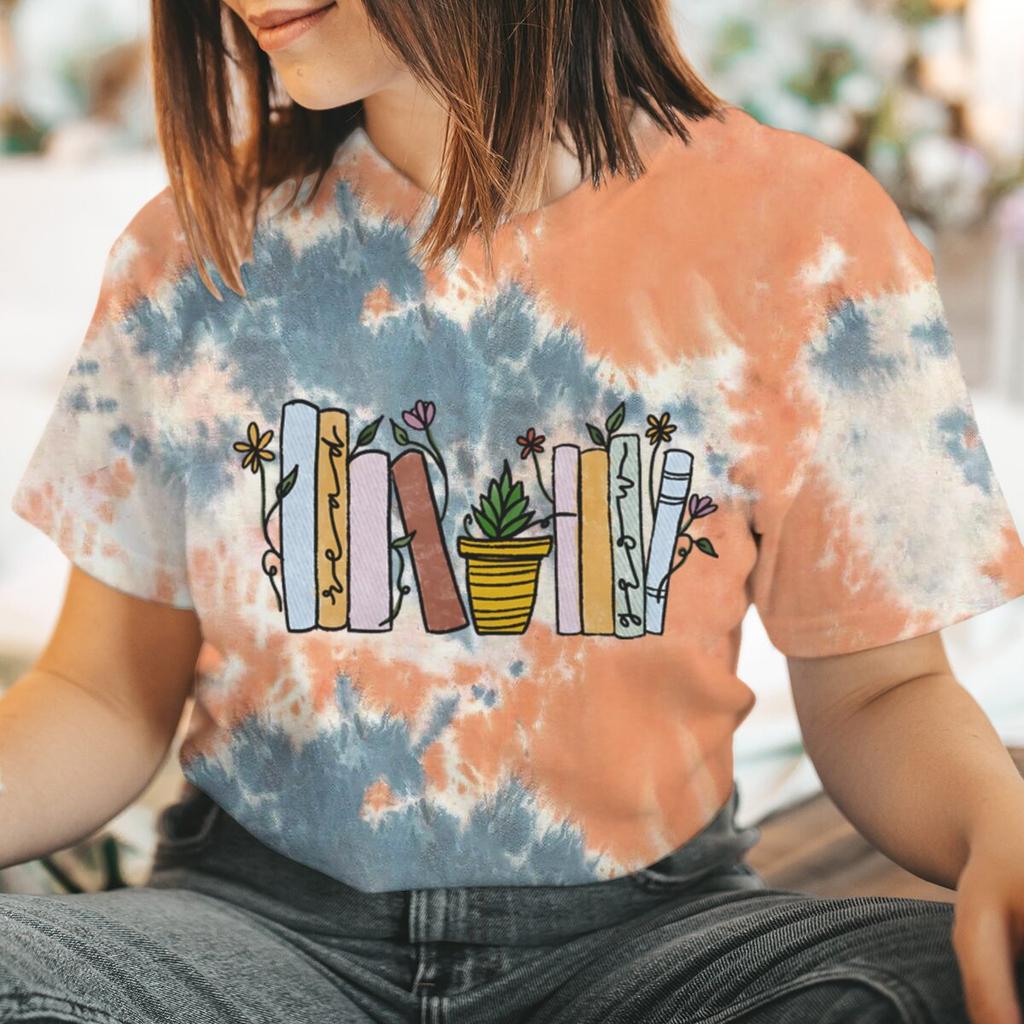 Женская одежда WGTD Мода Леди Топы с принтом с коротким рукавом Футболки с круглым вырезом Женская летняя футболка Графическая футболка