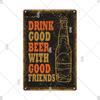 Retro Metal Plate Drink Tin Sign Funny Beer Wine Lover Vintage Metal Plaque for Bar Pub Club Kitchen Home Man Cave Wall Decor