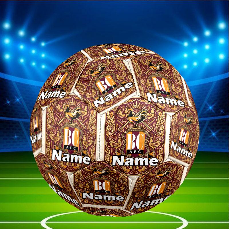 Custom Name Personalized Bradford City AFC Print Size 5 Soccer Ball Training & Match Football, for Team, Kicking, Gift for Football Enthusiasts