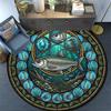 Marine Life Glass Round Area Rug Under Office Chairs Bedroom Living Room Home Decor