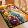 WTEMPO Home entrance Door Mat 3D Rainbow Flower Carpet Bathroom Toilet Non Slip Foot Mat