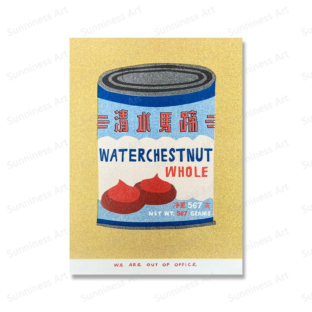 Japanese Sponge Paint Canned Indonesian Jasmine Tea Kitchen Wall Art Painting Nordic Poster and Print Pictures Living Room Decor