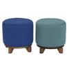 Repose-pied - 30 X 30 X 30 Cm - Bois - Polyester - Vert Et Bleu (2 Unités)