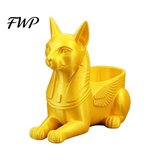 Egyptian God Bastet Statue Cat Statue, 3D Printed Figurine with Storage, Decorative Storage Box Mythical Creature Desk Organizer for Home Office,