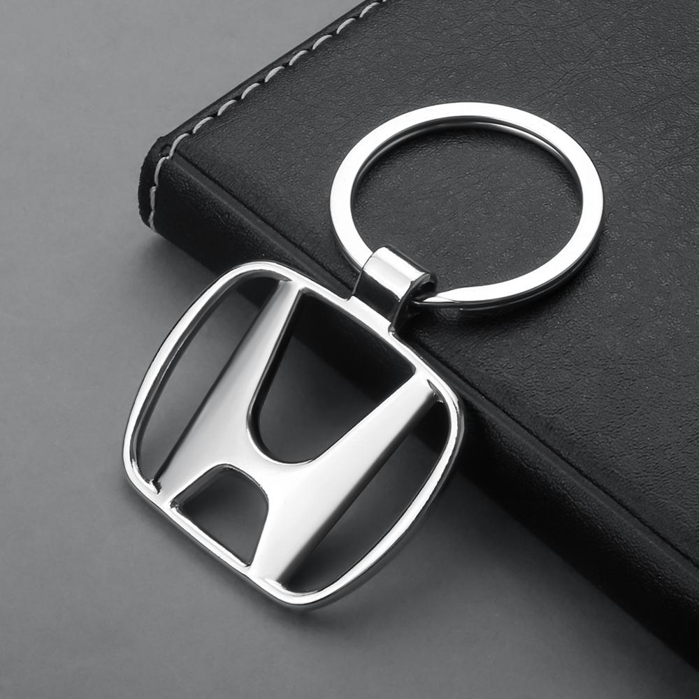 Metal Car Keychain Emblem Pendant Key Chain Keyring For Honda Civic Fit Jazz Accord Pilot CRV Odyssey Passport City Accessories DE6