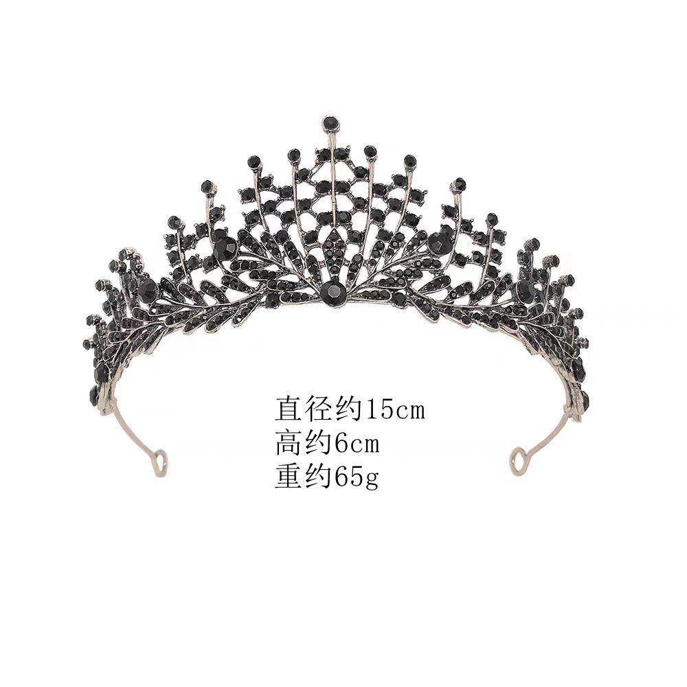 Birthday Crown Baroque Premium Muse Hepburn Style Wedding Bride Black Crown Headgear Princess Hair Accessories