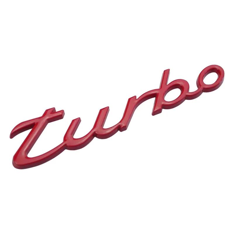 3D Metal Turbo Letters Rear Trunk Front Grille Hood Emblem Badge Sticker Universal For Mazda Hyundai BMW Honda KIA Mitsubishi yk2