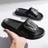 Slippers Men's summer wear Internet celebrity slippers Super fire tide brand one-word slippers Outdoor non-slip wear-resistant leather cool slippers