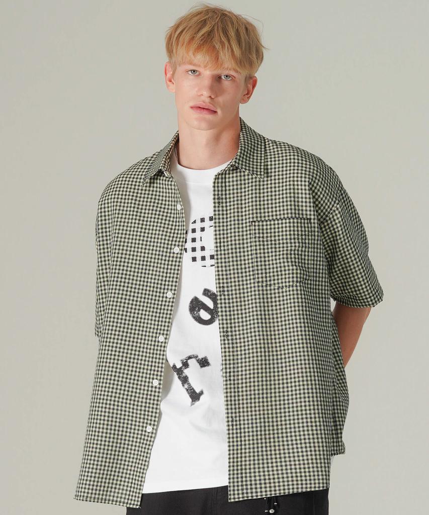 WV PROJECT Dinky Check Short Sleeve Shirt Black Hsss7806
