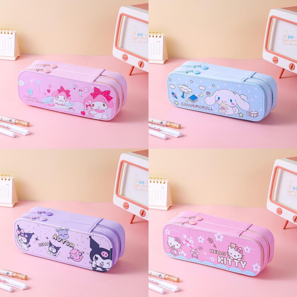 Melody Large Capacity Pu Pencil Case For Kids And Teens