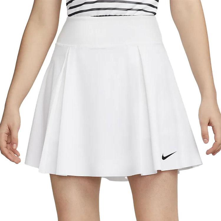 Nike Женская гольф-юбка плиссированная с принтом логотипа Dri-FIT, с высокой талией, белая DX1426-100
