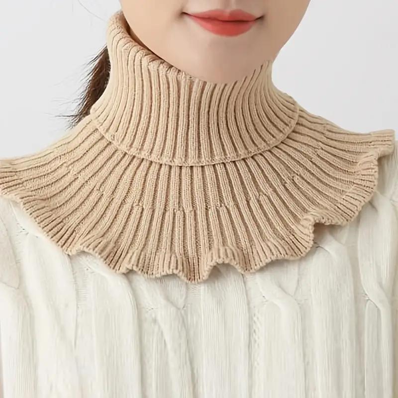 Winter Scarf Women's Coldproof Warm Knitted Neck Scarf Women's Fake Collar Red Scarf