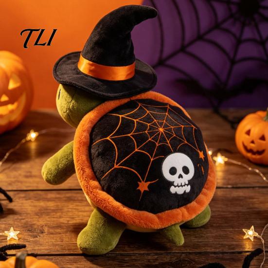 Collectible Cartoon Figure Halloween Cute Turtle Plush Toy with Wizard Hat, Soft Small Keychain Pendant Stuffed Animal, Pendant, Holiday Party Favors