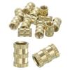 Knob Insert Nuts, 15-Piece Set, M6 X 12mm(L) X 8mm(OD), Thread-Printed Brass Nuts, Female Thread Inserts, Brass Heat-Set Inserts, Embedded Nuts