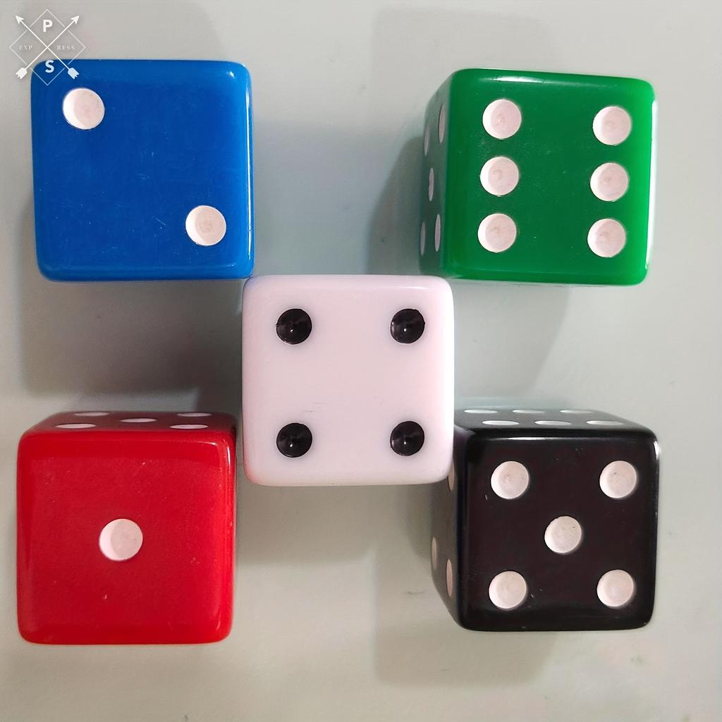 25 мм большие округлые игральные кости 5 цветов - идеально подходят для игр детей и взрослых