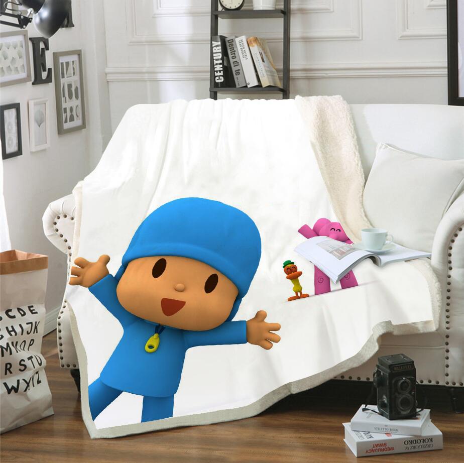 P-POCOYO Christmas Blanket Modern Printed Anime Furry Custom Luxury Plush Blankets Throw Baby Winter Fleece Microfiber Fabric