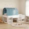 Bed Frame with Tunnel 3 pcs White and Light Blue Particleboard