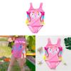 Unicorn Kids Swimsuit For Girls With Ruffle Trim Polyester For Water Activities