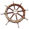 Деревянный руль корабля Пиратский деревенский капитан Колесо корабля Морское колесо Латунный якорь Руль корабля