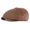 Corduroy Beret Female Octagonal Cap Youth Forward Cap Men's Newsboy Cap Painters Hats