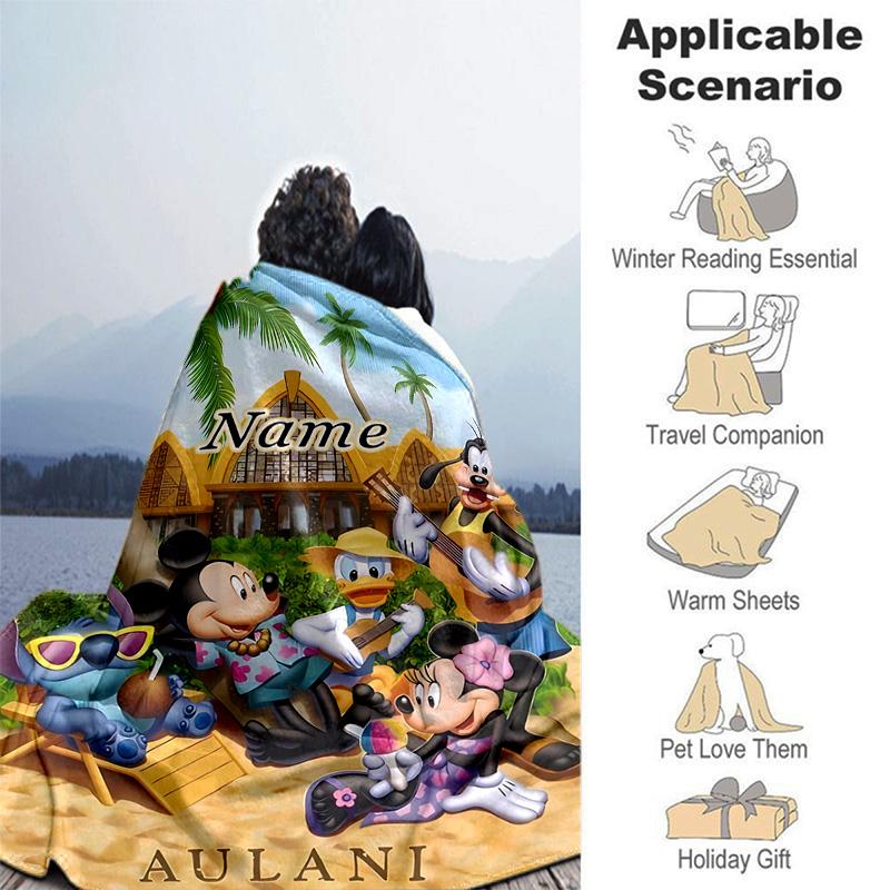 Custom 1pc Mickey Minnie Friendship Blanket, Soft And Comfortable Blanket, Casual Warm, Camping Travel Blanket, Birthday Gift Q910125